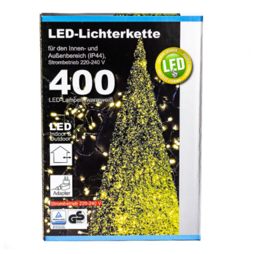 Коледни LED лампички с адаптер 400бр 11м.