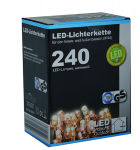 Коледни LED лампички с адаптер 240бр 21м с бяла светлина Коледни LED лампички с адаптер 240бр 21м с бяла светлина