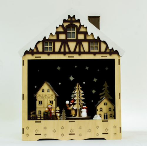 Коледна светеща къщичка с 10бр LED светлини