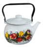 Емайлиран чайник с метална дръжка БУКЕТ 2 л.-megahome.bg