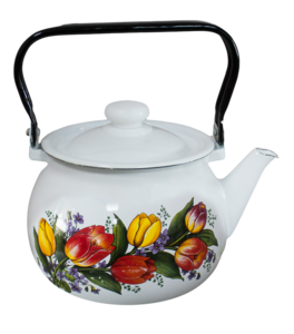 Емайлиран чайник с метална дръжка БУКЕТ 2 л. Емайлиран чайник с метална дръжка БУКЕТ 2 л.