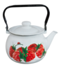 Емайлиран чайник с метална дръжка МАЛИНА 2 л.-megahome.bg