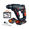 Перфоратор акумулаторен Worx WX390.1 с 2 броя Li-ion 20V 2Ah-megahome.bg