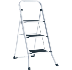 Домакинска метална стълба с 3 стъпала бяла Домакинска метална стълба с 3 стъпала бяла