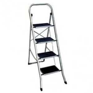 Домакинска метална стълба с 4 стъпала бяла Домакинска метална стълба с 4 стъпала бяла