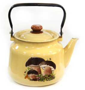 Емайлиран чайник СМЕТАНА с ГЪБКИ 3,5 л. Емайлиран чайник СМЕТАНА с ГЪБКИ 3,5 л.