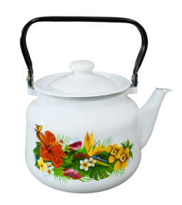 Емайлиран чайник с метална дръжка УРАНИЯ 3,5 л.