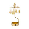 Свещник въртележка златни елхички SS003G-megahome.bg