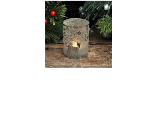 Коледен свещник стъкло дядо коледа SS009S