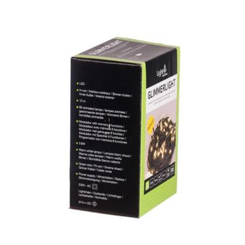 Коледно осветление 12 м 80 мигащи диода топла светлина LC17