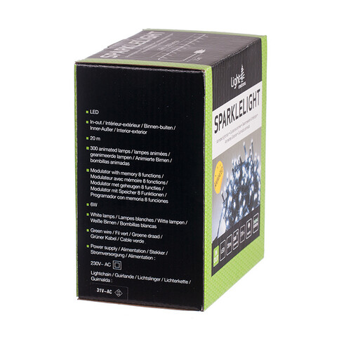 Коледно осветление 20 м 300 мигащи диода студена светлина LC20