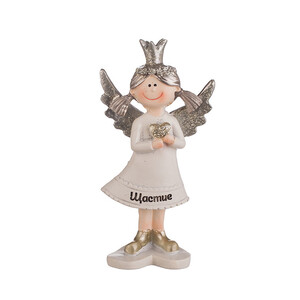 Фигурка коледмо ангелче с надпис щастие KN041A Фигурка коледмо ангелче с надпис щастие KN041A