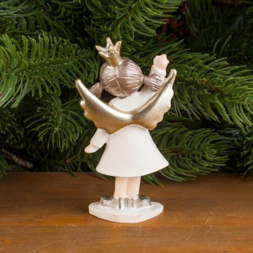 Фигурка коледмо ангелче с надпис щастие KN041A