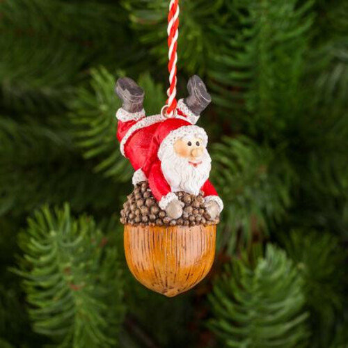 Коледна висулка Дядо Коледа с жълъд KN049A