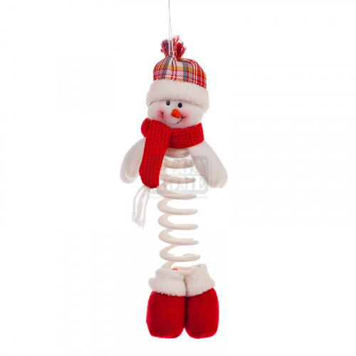 Коледно Снежно човече на пружинка 17см CK46