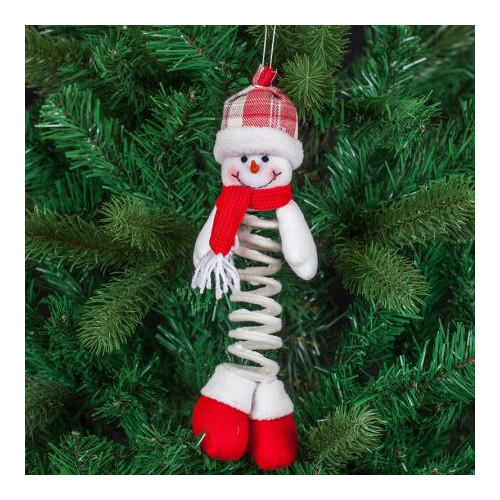 Коледно Снежно човече на пружинка 17см CK46