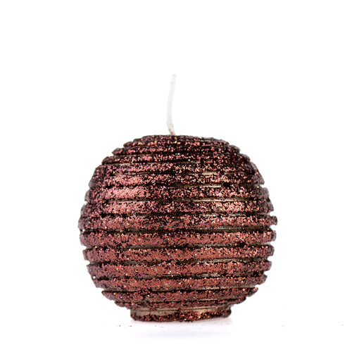 Коледна кафява свещ с брокат DA51