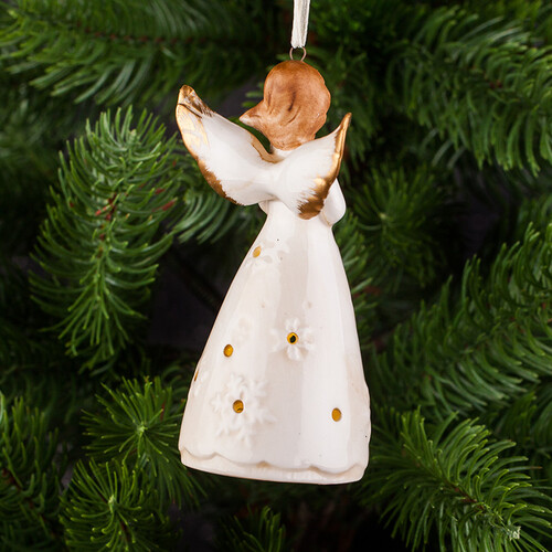 Коледно светещо ангелче със златни крила DH100