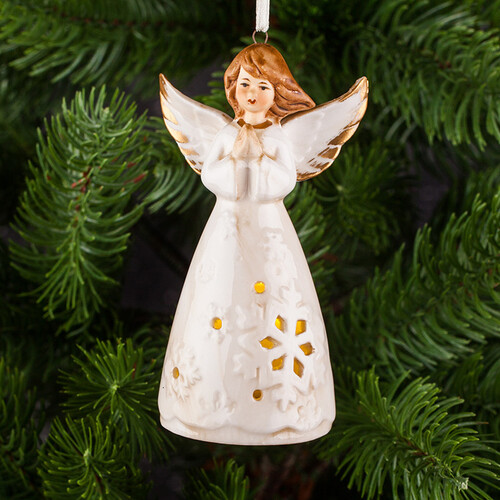 Коледно светещо ангелче със златни крила DH100