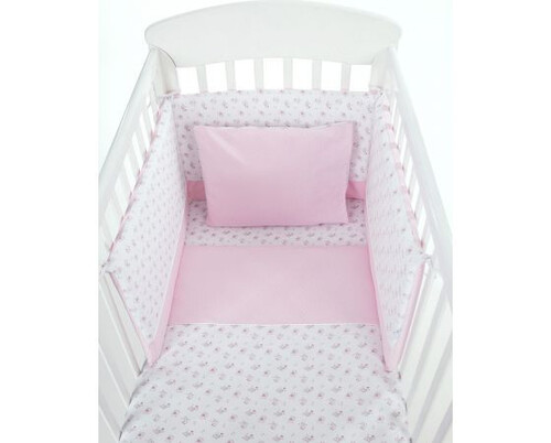 Бебешки спален комплект трико 5 ч Pink Flowers 60/120 Kikka Boo