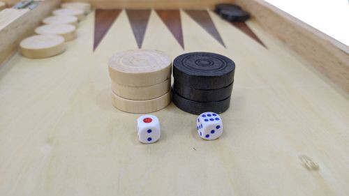 Шах и табла Maxima фурнир с интарзия 49.5 х 49 см, фигури 4-9 см