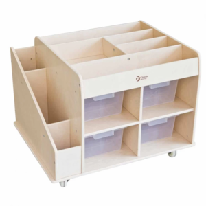 Подвижен дървен стелаж за играчки Classic World