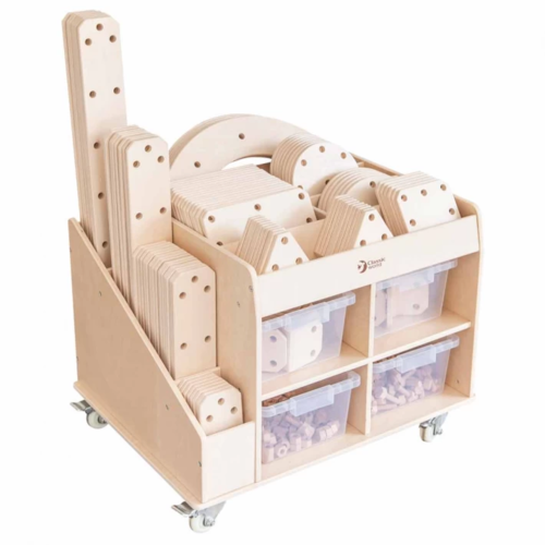 Подвижен дървен стелаж за играчки Classic World