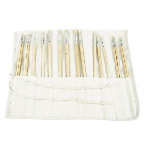 Четки 18 броя с несесер от лен Artina