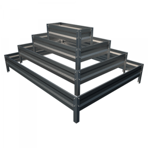 Цветарник Primaterra Rectangular 4 - Сив Металик