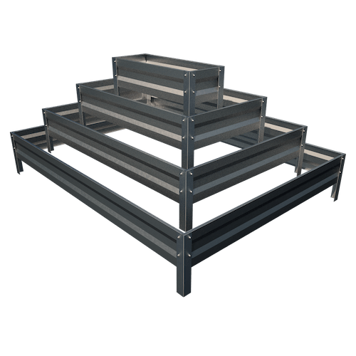 Цветарник Primaterra Rectangular 4 - Сив Металик