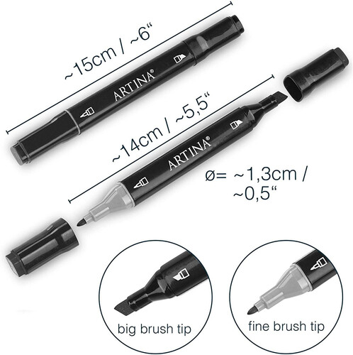 Комплект от 10 броя маркери за текстил Artina