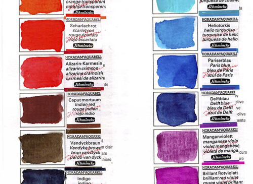 Комплект акварели Schmincke Horadam в кювети 12 цвята Artina