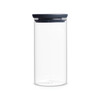 Стъклен буркан Brabantia Stackable Dark Grey 1.1 л.-megahome.bg