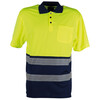 Сигнална тениска с яка Glow HV Stenso жълт-megahome.bg