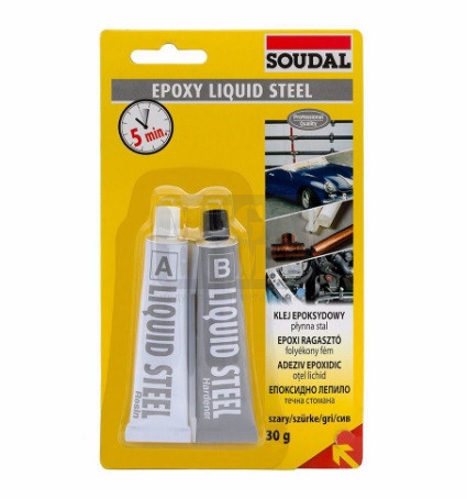 Двукомпонентно епоксидно лепило Soudal Epoxy Liquid Steel 30 гр