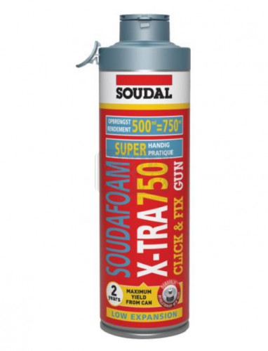 Пистолетна пяна Soudal Soudafoam X-tra 750 Click&Fix 500 мл