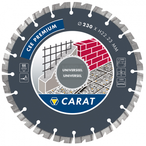 Диск Carat диамантен за сухо рязане 230 x 22.2 x 3 мм, 12 мм