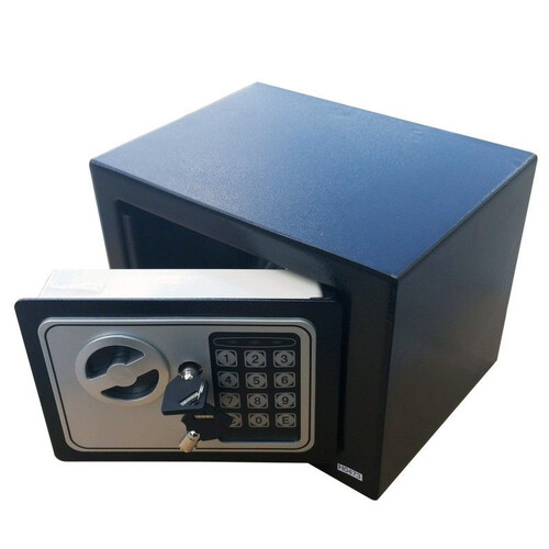 Метална каса с цифрова ключалка и ключ 23 x 17 x 17 см