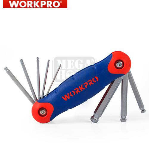 Комплект шестограми имперски мерки WORKPRO 9 бр.