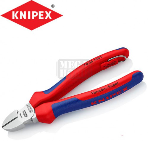 Клещи странични резачки с тока за закрепване KNIPEX 160 мм