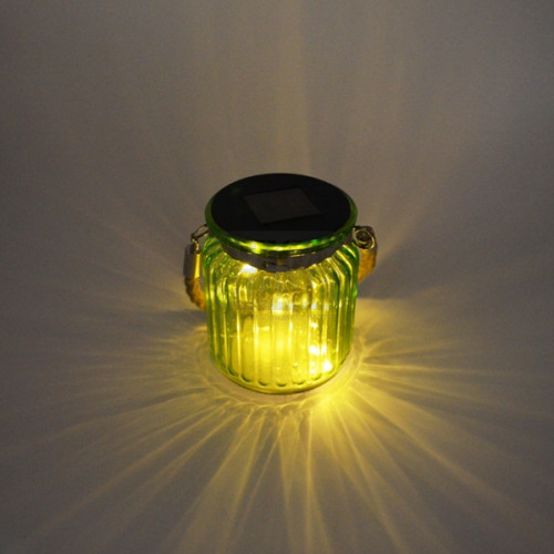 Стъклена соларна LED лампа Isotronic Зелен фенер
