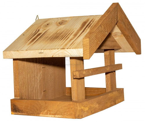 Хранилка за птички с дървен покрив