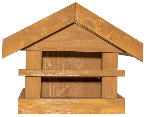 Хранилка за птички с дървен покрив