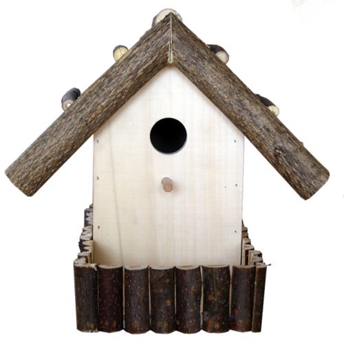 Къща за птици с ограда 26х26х27 см