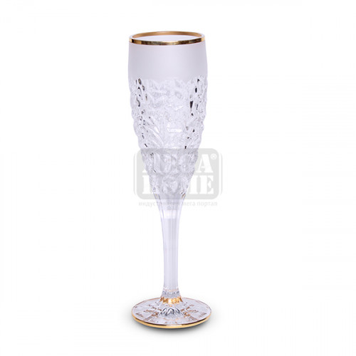 Чаши за шампанско 6 броя Bohemia 1845 Nicolette Gold Matt 180 мл