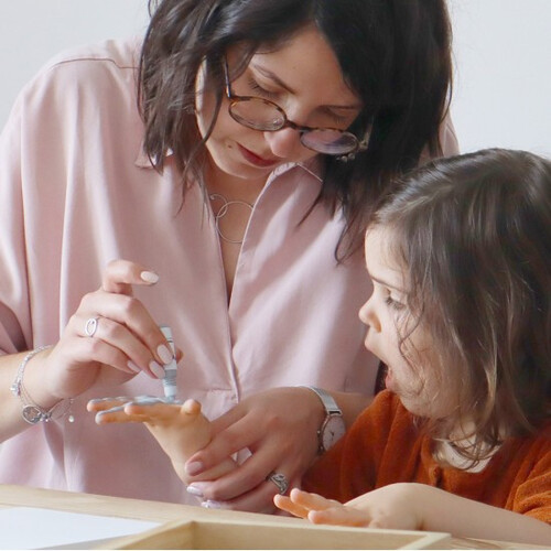 Прозрачна рамка за отпечатък с боички и снимка Baby Art