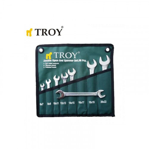 Комплект гаечни ключове 8 части TROY, 6-22 мм