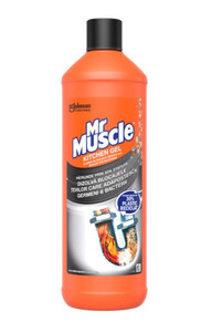 Течен гел за отпушване на канали в кухнята Mr Muscle 1л Течен гел за отпушване на канали в кухнята Mr Muscle 1л