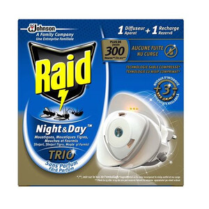 Електрически изпарител срежу насекоми Raid Night & Day Trio Електрически изпарител срежу насекоми Raid Night & Day Trio