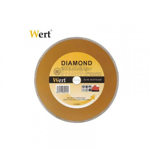 Диамантен диск за гранит, мрамор и камък WERT 150-230 мм